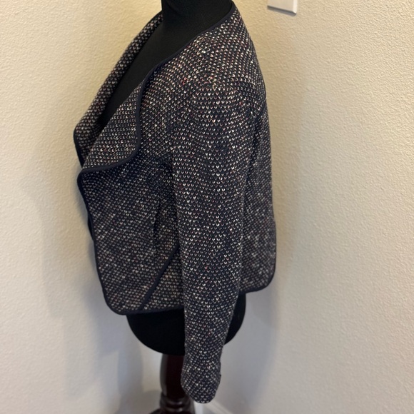 Derek Lam 10 Crosby 8 Navy Red Cardigan Jacket Cotton Tweed Size 2 - Picture 5 of 11